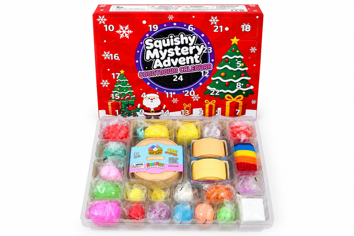 Адвент календар - Сквіші Squishy mystery advent coutdown calendar - 24 комірки