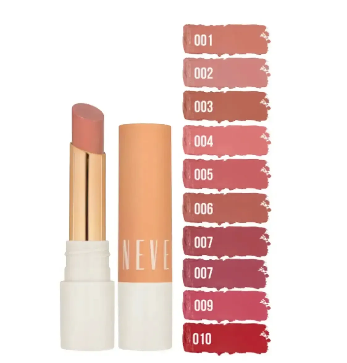 Помада для губ із сатиновим фінішем NEVERTI Let Lip Rejoice NP702, 004, 007, 008, 006 Catwalk Lady, 3 г