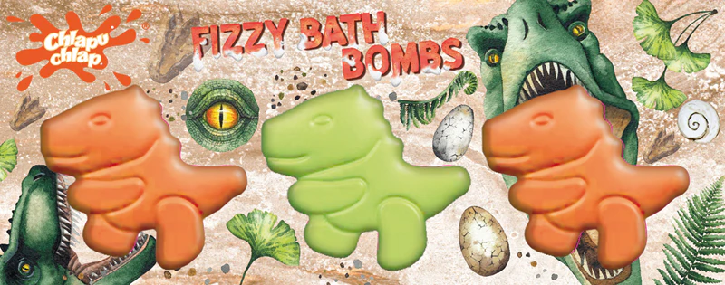 Chlapu Chlap Dinosaurs шипляча бомбочка для ванни 3шт